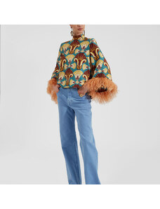 La DoubleJ Shirts & Tops gend - Make An Exit Top Dendera Light Blue XL 97% Silk 3% Ostrich Feathers