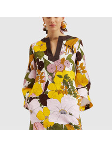 La DoubleJ Dresses gend - The Kaftan Mini Big Flower Rose L 98% Cotton 2% Elastane