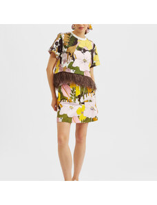 La DoubleJ Skirts gend - Mini Skirt Big Flower Rose L 97% Cotone 3% Elastane