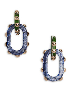 La DoubleJ Jewelry gend - Nefertiti Double Earrings Dark Green One Size 85% Polyester 15% Metal