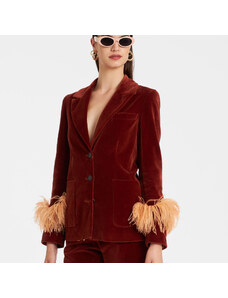 La DoubleJ Outerwear gend - Keaton Jacket Terracotta L 98%Cotton 2%Ostrich Feathers