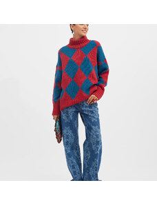 La DoubleJ Knitwear gend - Argyle Sweater Red & Blue L 48% Alpaca Superfine 36% Poliacrilyc 9% Polyamide 7% Polyester