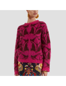 La DoubleJ Knitwear gend - Camden Jumper Fuchsia & Bordeaux L 60%Mohair Super Kid 36%Polyammide 4%Wool