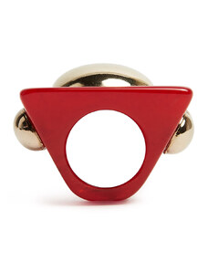 La DoubleJ Jewelry gend - Hathor Square Ring Red One Size 90% Polyester 10%Metal