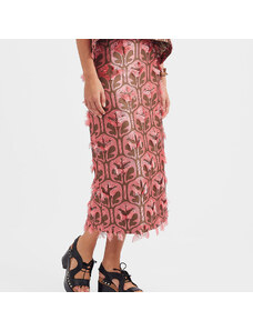 La DoubleJ Skirts gend - Pencil Skirt Grove Kaki/Pink L 77%Cotton 13%Polyester Recycled