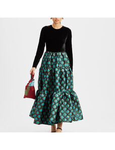 La DoubleJ Dresses gend - Big Dress Winter Sun Emerald L 80% Polyester 9% Metal 7%silk 4%Polyammide