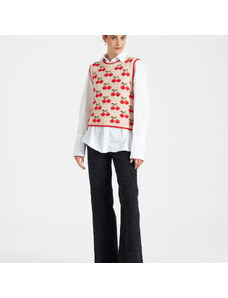 La DoubleJ Knitwear gend - Cherry Vest Off White M 46%Acrilic 34%Alpaca 14%Polyammide 6%Polyester