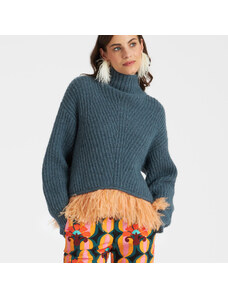 La DoubleJ Knitwear gend - High Kick Sweater Blue L 66%Baby Alpaca 22%Polyammide 10%Wool Merino Fine 2%Ostrich Feathers
