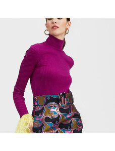 La DoubleJ Knitwear gend - High Kick Top Purple L 68%Cashmere 30%Silk 2%Ostrich Feathers
