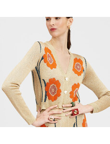 La DoubleJ Knitwear gend - Daisychain Mini Cardigan Orange & Gold L 57%Viscose 29%Wool 14%Metallized Polyester