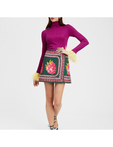 La DoubleJ Skirts gend - Foulard Mini Skirt Lampone Placée Emerald L 96% Viscosa 4% Elastane