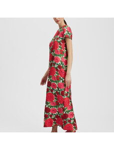 La DoubleJ Dresses gend - Swing Dress Pink Dahlias S 100% Silk