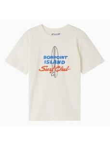 Bonpoint T-shirt girocollo ecru con stampa