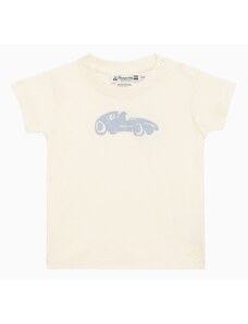 Bonpoint T-shirt girocollo color vaniglia con stampa