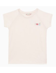 Bonpoint T-shirt girocollo rosa chiaro con ricamo