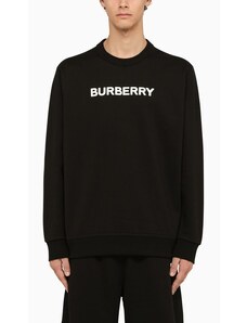 Burberry Felpa girocollo nera con logo