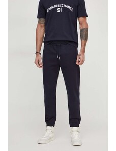 Armani Exchange pantaloni da jogging in cotone colore blu navy