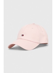 Tommy Hilfiger berretto da baseball in cotone colore rosa con applicazione