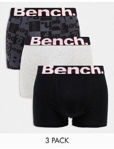 Bench - Seeko - Confezione da 3 boxer aderenti con fascia in vita a quadri multicolore