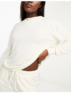 Cotton On - Felpa del pigiama a maniche lunghe super morbida color crema-Bianco