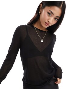 In Wear InWear - Bekka - Maglione nero in maglia fine trasparente