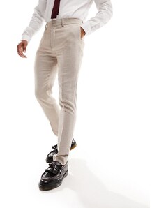 ASOS DESIGN - Pantaloni da abito skinny color pietra con intreccio a cesto-Neutro