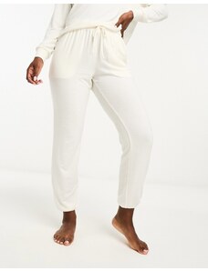 Cotton On - Pantaloni del pigiama super morbidi color crema con fondo elasticizzato-Bianco
