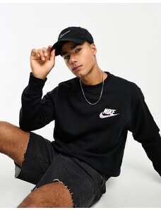 Nike - Club - Felpa girocollo nera in pile-Nero