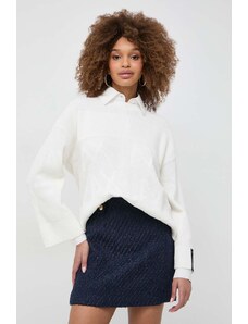 Armani Exchange maglione in cotone colore bianco