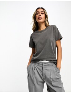 ASOS DESIGN - Ultimate - T-shirt girocollo antracite slavato-Grigio