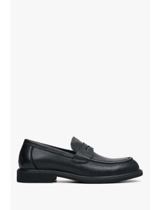 Men's Black Penny Loafers made of Genuine Leather Estro ER00113950