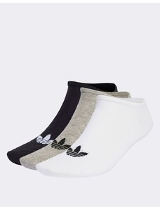adidas Originals - 6 paia di fantasmini con trifoglio bianchi, neri e grigi-Bianco