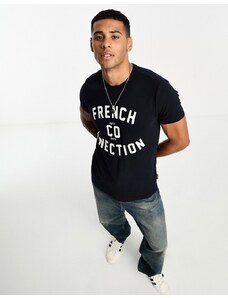 French Connection - T-shirt blu navy con logo