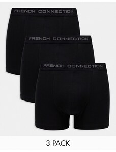 French Connection - Confezione da 3 paia di boxer aderenti verde, rosso e blu navy mélange