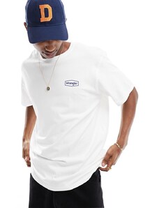 Wrangler - T-shirt bianca con logo-Bianco