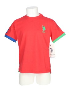 T-shirt maniche corte Bambino U.S. POLO ASSN PALM 49351 Cotone Rosso -