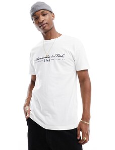 Abercrombie & Fitch - T-shirt comoda bianca con scritta del logo-Bianco