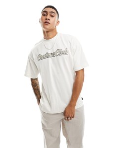 The Couture Club - T-shirt a maniche lunghe ricamata color bianco sporco
