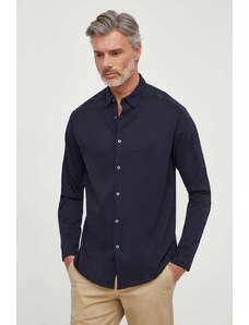 Armani Exchange camicia in cotone uomo colore blu navy