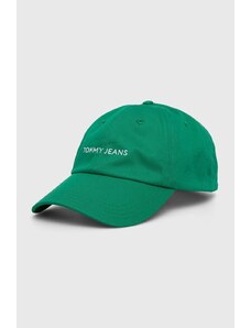 Tommy Jeans berretto da baseball in cotone colore verde