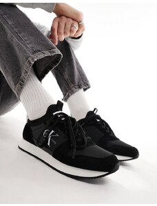 Calvin Klein Jeans - Sneakers a calza stringate nere in pelle-Nero