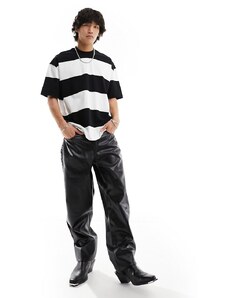 AllSaints - Hami - T-shirt girocollo a maniche corte a righe bianche e nere-Multicolore