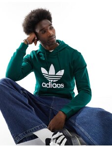 adidas Originals - Adicolor Classics Trefoil - Felpa verde con cappuccio e logo a trifoglio