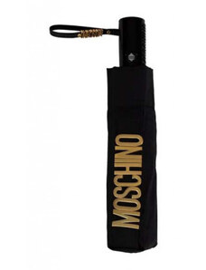 MOSCHINO - Ombrello openclose con logo in oro, Colore Nero