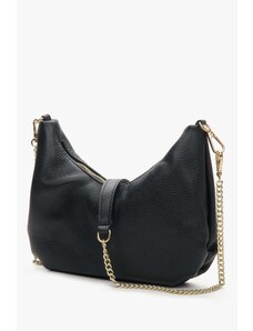Women's Black Baguette Handbag made of Genuine Italian Leather Estro ER00114117