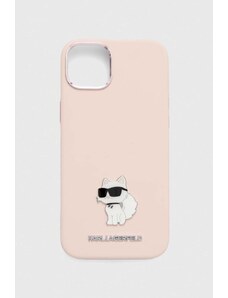 Karl Lagerfeld custodia per telefono iPhone 15 Plus / 14 Plus 6.7'' colore rosa