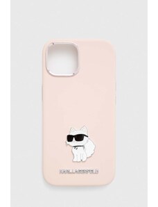 Karl Lagerfeld custodia per telefono iPhone 15 / 14 / 13 6.1'' colore rosa