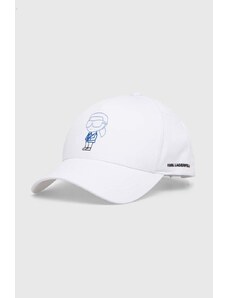 Karl Lagerfeld berretto da baseball colore bianco con applicazione