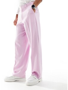 ASOS DESIGN - Pantaloni eleganti ampi rosa