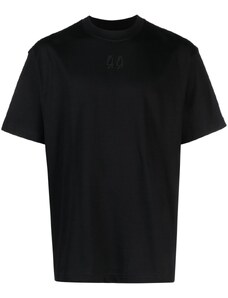 44 Label T-shirt nera logo grigio